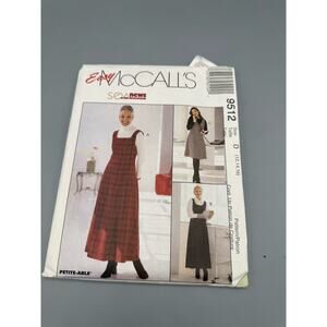 McCall’s 9512 Easy Sew Jumper Dress Pattern Petite 12 14 16 UNCUT